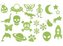 Stickserie - Glow in the Dark Motive Silhouette